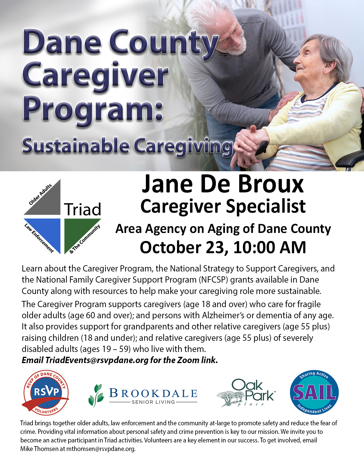 October Triad Presentation: Dane County Caregiver Program: Sustainable Caregiving