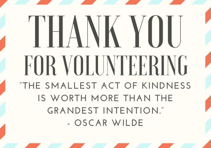 Thank you for volunteering